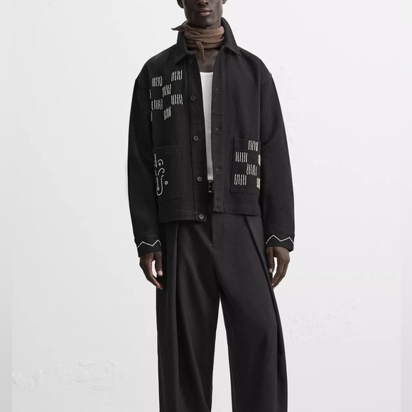 Zara Other - Zara embroidered bead men overshirt NWOT